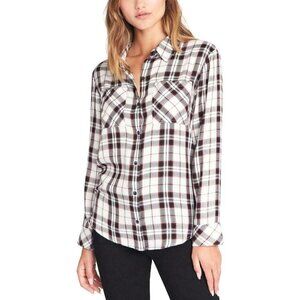 New Sanctuary XS Plaid Rayon Collar Boyfriend Butt